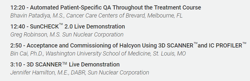 Sun Nuclear ´in-booth talks'