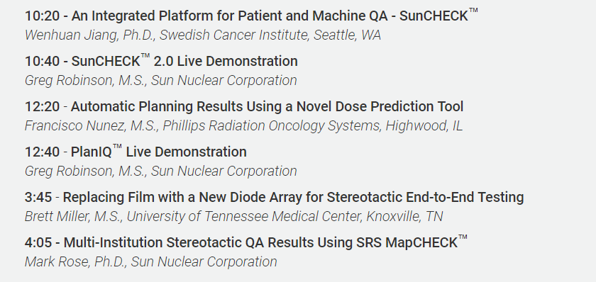 Sun Nuclear ASTRO 2018