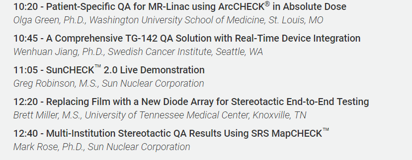 Sun Nuclear 'in-booth talks'